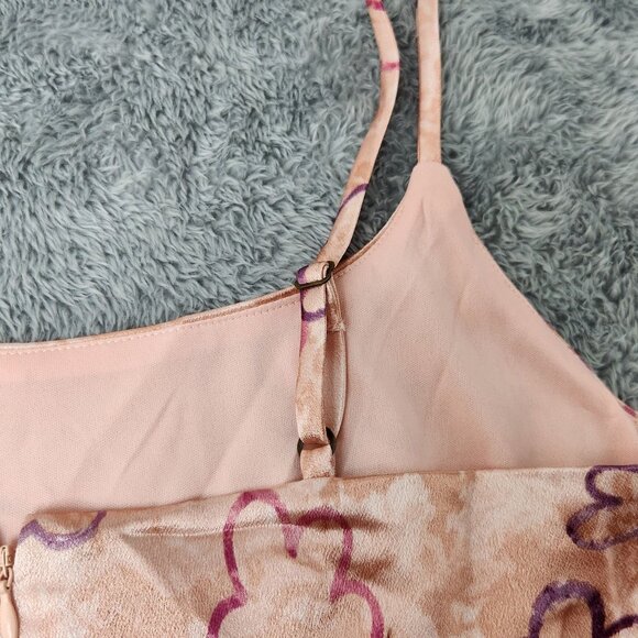 Wild Fable Slip Dress Womens S Floral Pink Short Sleeveless Square Neck Straps - Picture 8 of 16